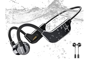 NAGFAK Bone Conduction Headphones, Waterproof Swimming Headphones Built-in 32G Memory MP3 Player, 2-IN-1 Open-Ear and In-ear Headphones for Running Workouts Hiking Cycling, Bluetooth 5.3 Sports Earphones
