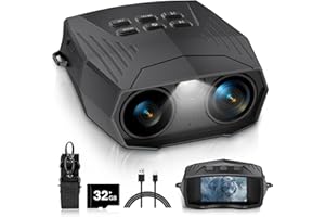 ZIERIPY Night Vision Goggles - 5K Night Vision Binoculars for Adults, 5000mAh Rechargeable night vision with 3'' Large Screen, 10X Digital Zoom External Flashlight for Camping