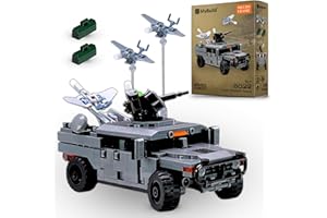 MyBuild Armed Forces 6022 – Drone Command Vehicle | Camion Militare con Drone di Riconoscimento, Torretta & Difesa Aerea | Gioco di Costruzione | 14+