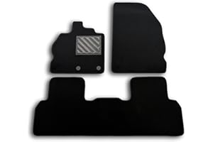 MTC AUTOMOTIVE Tapis de Sol sur Mesure pour Voiture, antidérapants, Talonnette en Caoutchouc renforcé, Boutons de Fixation