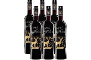 Rotwild Glühwein rot (6x 0,75l) – würziger Genuss mit Zimt, Nelke & Vanille, weich und rund im Geschmack – ideal für gemütliche Winterabende am Kamin, leicht erhitzt ein Genuss