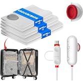 Vacuum Bags Clothes with USB Pump, 6 Pieces Vacuum Bags Clothes (2 x 40 x 40 cm, 2 x 40 x 50 cm, 2 x 40 x 60 cm), Reusable Tr
