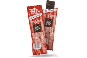 PRIMAL SPIRIT FOODS Primal Spirit, Vegan Meatless Jerky Strips - High Energy, High Protein, Non-GMO, 93% Fat-Free Snacks, Vegan Jerky - 28g, Pack of 6 Hot & Spicy Flavour