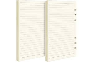FANDAMEI 2 Packs A5 Refills Ruled Lined Paper - 90 Sheets for Diary, 8.3 x 5.6 Inch Loose-Leaf Refillable Planner Inserts, Lined Paper for Class Meeting Records