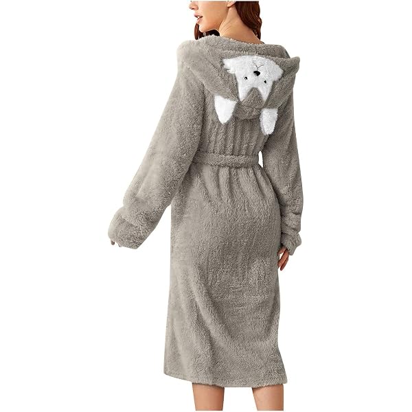 Peignoir Long Chaud Hiver DxanDn - Flanelle Douce, Capuche, Homme Et Femme, Taille Unique
