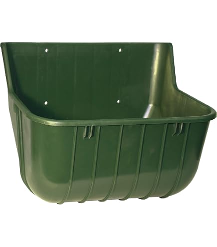 Mangeoire KERBL Pour Poulains – Plastique Incassable, 9 Litres, Tiges Métalliques Amovibles, Bouchon De Vidange, 33 X 28 X 33,5 Cm