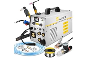 S SIMDER SSIMDER MIG Welder Plasma Cutter Welder Combo 240V 160A Gas MIG/Gasless MIG/TIG/Stick/Plasma Cutting 6 in 1 Welding Machine Spool Gun Compatible for Home DIY & Industrial Use