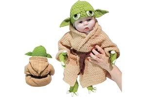 BASIC OUTLINE Baby Yoda Newborn Infant Costume 0-6 months Newborn Halloween costumes for babies Star wars baby clothes Handmade knitted baby boy outfits Newborn photography outfits Baby Halloween costume Cosplay