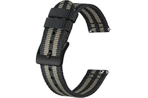 BISONSTRAP Bracelets de Montre Militaires en Nylon, Bracelets pour Hommes, Dégagement Rapide, Boucle Brossée, Largeur de Bande 18mm 19mm 20mm 22mm