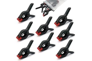 LECHENGJIA 8 Pcs Spring Clamps, 3.5 Inch Plastic Spring Clamps,Heavy Duty Plastic Muslin Clamps, Heavy Duty Plastic Spring Clips, Grip Clips, for Home Improvement Clamp DIY Tools Photography Studios