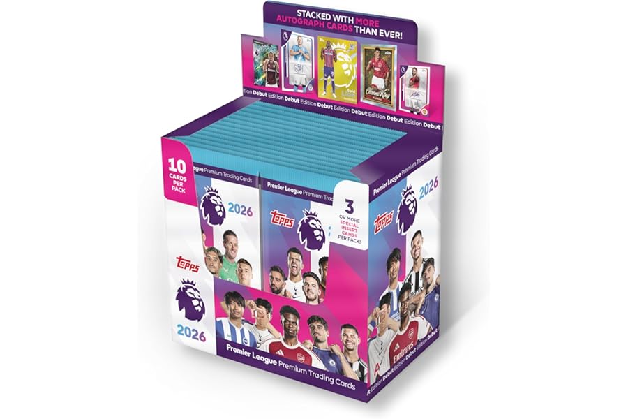 Topps Premier League 2026 - Debut Edition - Full Box - 28 packets per box (280 cards) 3 or more Special Insert cards per packet.