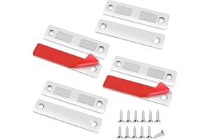 Dreamark Aimant Porte Placard Puissant,4 Pièces Ultra Mince Loqueteaux Magnétiques Aimant Meuble Fermeture,Aimant de Porte de Cuisine Magnétique pour Tiroir, Armoire, Porte Coulissant