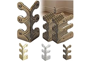 NNOUONN Skiffers Baseboard Corner Protectors, 12PCS Vintage Metal Corner Solid Brass Board Corner for Decorative Cover, Suitable for Living Room Bedroom and Kitchen Decorative Accessories (Bronze)
