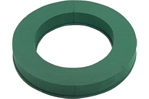 Creativery Corona de espuma húmeda de 40 cm con base de plástico en forma de anillo, 1 unidad, para floristas profesionales y aficionados, anillo de esponja de flores frescas, masa de flores grandes,