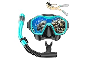 iParaAiluRy Schnorchelset Erwachsene Taucherbrille Erwachsene mit Anti-Fog Weitwinkelsichtmaske, Taucherbrille mit Schnorchel Schnorchelmaske Erwachsene für Schnorcheln Schwimmen und Tauchen