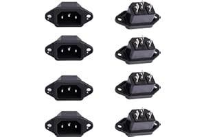 PNGKNYOCN Spina per montaggio a pannello IEC 320 C14, confezione da 8 prese per connettore di alimentazione CA a 3 pin 250V 10A