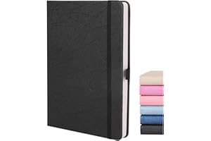 BEINUSHOR Dotted Notebook, Dotted Journal A5 with Premium 120GSM Thick Paper - Hardcover Dotted Notebook Vegan Leather, Pen Holder, Inner Pocket, 160 Dot Pages Journal Notebook