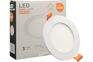 FactorLED Downlight LED Soffitto da incasso circolare Slim 12 cm 10 W (100 W), pannello rotondo da incasso, piastra extra sottile, luce selezionabile 2700 K-4000 K-5700 K (CCT) (1, Ø120 mm)