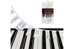 KOLDOT Piano Keyboard Note Labels Removable Piano Keyboard Stickers for Beginner Silicone Piano Notes Guide for Learning, 88-Key Full Size, No Need Stickers, Reusable and Comes with Box(88-Key Colorful)