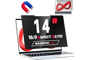 ‎ZOEGAA ZOEGAA Magnetischer Blickschutzfolie 14 Zoll Laptop 16:9, Abnehmbarer Sichtschutzfolie, Anti Blaulicht Blendschutz Laptop Sichtschutz Privacy Screen für Lenovo Hp Dell Acer Asus Envy Xps