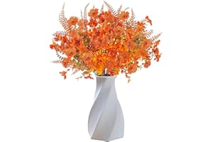 Jisrcha 6 Pezzi Fiori Artificiali Autunno, Fiori Artificiali Come Fiori Veri Senza Sbiadire, Fiori Artificiali Decorazioni Autunnali per Ringraziamento, Decorazione del Giardino di Casa