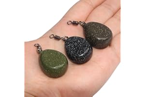 OROOTL Plomos Pesca Carpfishing Accesorios de Pesca Pera Plana Plomo con Emerillón para Pesca de Carpas, 3 Unidades, Colores Mixtos