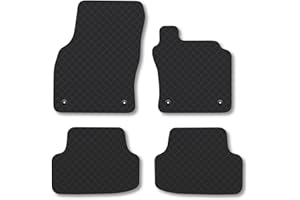 CAR MAT CO VW T-Roc (2017+) Rubber Car Mats Accessories Tailored Fit Compatible Accessory Waterproof Protection Non-Slip Floor Mats Full Coverage Durable Front Rear Set Coverage with Clips