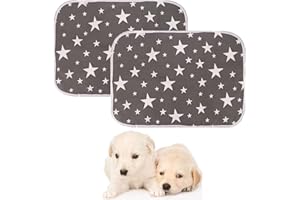 Bestomrogh 2 Pcs Puppy Training Pad Waterproof Dog Mat Non-Slip, Washable Fast Absorbing Puppy Pee Pad, Reusable Puppy Training Mat Pet Pee Pads Suitable for Dogs, Cats and Rabbit (50x70cm) (Grey)
