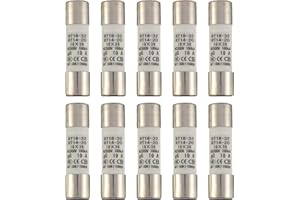 SIGANDG 10A 500V Fusible de tubo cerámico RT18-32 10x38mm Fusibles cilíndricos de alta tensión (paquete de 10)