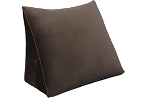 ‎BNCKTRD BNCKTRD Kopfende Großes Rückenkissen Bequemes Lesekissen und Rückenteil im Bett Rückenlehne Kopfkissen Langes XXL Kissen für Sofa, Couch, Wandkissen Polster Samt Braun 45cm