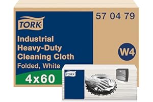 Tork Extra Starke Industrie Reinigungstücher Weiß W4, Mehrzweck, 4 × 60 Tücher, 570479