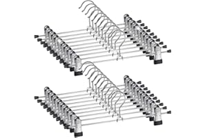 DDMINE Cintre Pantalon, 30 Cintres à Pinces en Métal, Cintres-Pinces avec Antidérapante Clips, Gain de Place, Cintres Porte-Jupe Crochet Pivotant à 360°, Cintres pour Pantalon Jupes Vêtements (30)