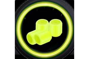 SQUAREZHENBO 4Pcs Gelb Leuchtende Reifen Ventilkappen für Auto und Motorrad - Glowing Hub Cover Rad Styling Werkzeug - Auto Zubehör und Teile