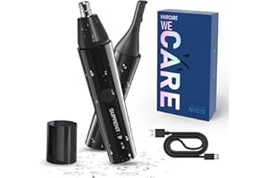 ‎SUPRENT SUPRENT Nasenhaartrimmer-Super Silence Technologie, USB-C li-ion akku Nasen und Ohrhaartrimmer, Trimmen von Nasen, Ohrenhaaren, Augenbrauen und Gesichtshaaren für Herren und Frauen