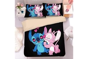 WFBZ 3D Cartoon Housse De Couette 90x200 cm Parure De Lit Enfant 1 Personne Bleu Taies d'oreiller 63x63 cm Microfibre Polyester Lit (A2, 90x200+63x63x1)