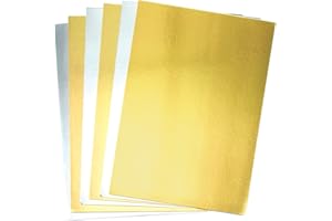 Baker Ross Feuilles cartonnées A4 à effet métallisé doré et argenté (Paquet de 20)