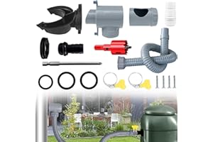 YUNLEX Rainwater Diverter Kit, Water Butt Filler Kit for Downpipes, Rainwater Collector, Connects Downpipe to Water Butt, Water Collection System Catch Rain Water for Outdoor, Fits Round Downpipes