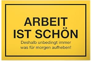 DankeDir! Praca jest piękna – tabliczka z tworzywa sztucznego z sentencją, tabliczka na drzwi (30 x 20 cm), zabawny pomysł na prezent do biura – zabawny gadżet, prezent dla kolegów, prezent urodzinowy do biura, dekoracja