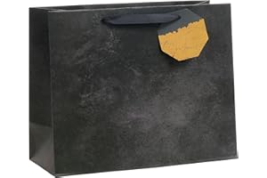 UK Greetings | Large Gift Bag for Him/Her/Friend | Party Bags for Presents | Birthdays/Weddings/Congratulations/Christmas/New Year | Black Design | 33 x 26.7 x 13.7 cm