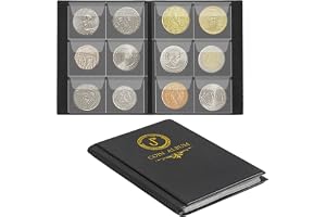 Myntalbum med 60 fack, mynthållare med samlarfodral | Uncle Paul Bärbart myntalbum 4,5 x 4,5 cm ficka för halv dollar, 50 pen