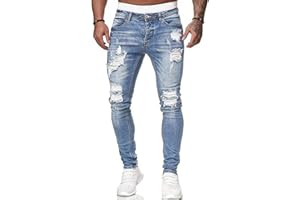 Loalirando Vaqueros Rasgados de Hombre Jeans Rotos Slim Fit Pantalones Skinny de Denim Pantalones Hombre Casual de Mezclilla Pantalón Largo Hombre Vaqueros Ajustados