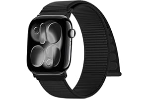 Jiamus Nylon Armband kompatibel mit Apple Watch Armband 44mm 40mm 42mm 49mm 45mm 46mm 41mm 38mm Damen Herren, Sport Loop Band für iWatch Ultra SE 3 2 1 Series 11 10 9 8 7 6 5 4 3 2 1,Schwarz