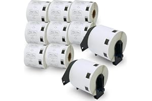 BETCKEY - 10 Rollos de DK-11209 Etiquetas precortadas de dirección pequeñas Compatible con Brother, 62mm x 29mm, 8000 Etiquetas para Impresoras de Etiquetas QL (2 Soportes de Etiqueta)