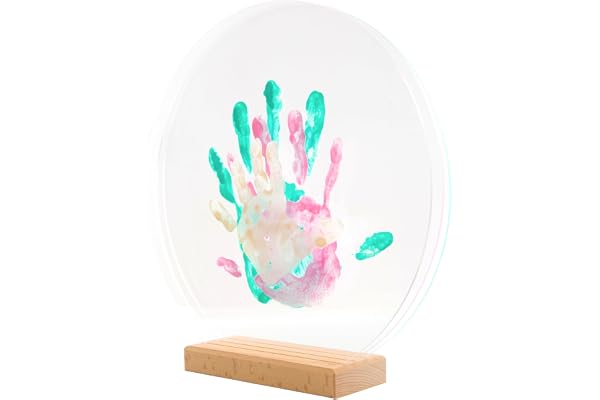 LouYou Empreintes de Bonheur - Kit Empreinte de mains Famille de 3 - Couleurs Pastel - Cadeau Naissance Bébé Fille ou Garçon - Fête des Mères ou des Pères - Coffret Souvenir - Made in France