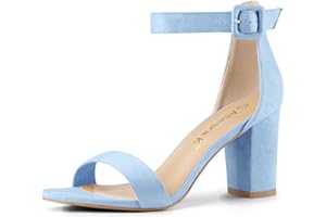 Allegra K Sandales à Bout Ouvert Chunky à Talon Haut pour Femme