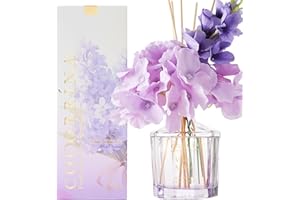 Cocorrína Flor Difusor de Varillas con 8 Varillas de Fragancia 250ml/ Ámbar Violeta/Ambientadores de Hogar, Ambientador Varillas/difusor de Aromas/para Decoración de Baños y Estanterías