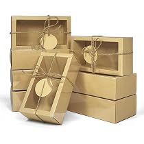 RUSPEPA Weihnachtsgeschenkbox Mit Deckel – Vintage-Design, 23x23x23 Cm, Faltbar, Mit Schleife