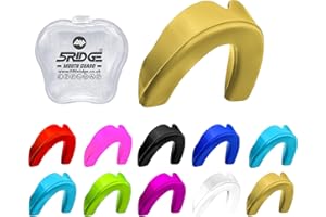 5RIDGE Mundschutz Gum Shield - Professioneller Mundschutz Slim Fit mit Tasche für Kontaktsport, Rugby, Kampfsport, Judo, Karate, Rugby, MMA, Boxen, Hockey, Fußball (Gold, Junior(<11))