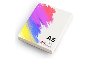 msymsyu 45 Sheets Watercolor Paper 21x15cm WatercolourPaper 300g White Painting Paper Cottonpaper Suitable for Painting Calligraphy Practice and DIY Crafts Ideal for Painting Enthusiasts Illustrators
