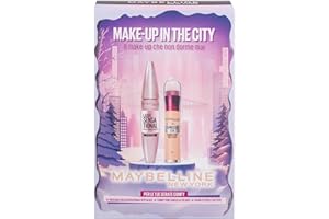 ‎MAYBELLINE Maybelline New York Make Up in The City Geschenkbox Lash Sensational Mascara Very Black + Der Löscher Concealer Light 01 + Kosmetiktasche